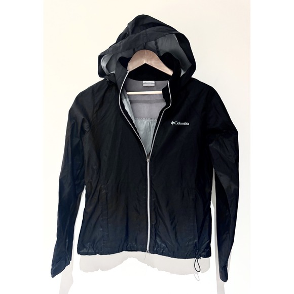 Columbia Jackets & Blazers - Columbia‎ Women's Sz Medium Black Zip Up Hooded Rain Coat